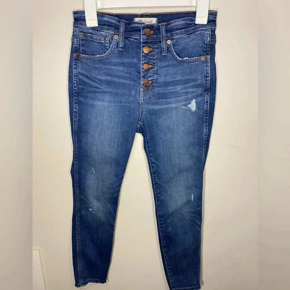 Madewell 10" High-Rise Distressed Skinny Jeans | Size 27 - Picture 1 of 5
